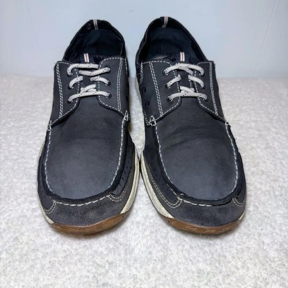 Clarks Gray Leather Casual Shoes Men's 11.5W
